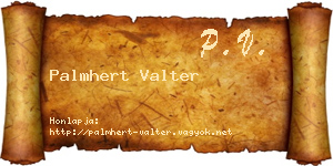 Palmhert Valter névjegykártya